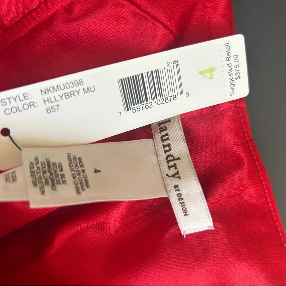 RARE Colorblock silk dress Laundry by design Shelli Segal NWT sz 4 - Picture 3 of 7